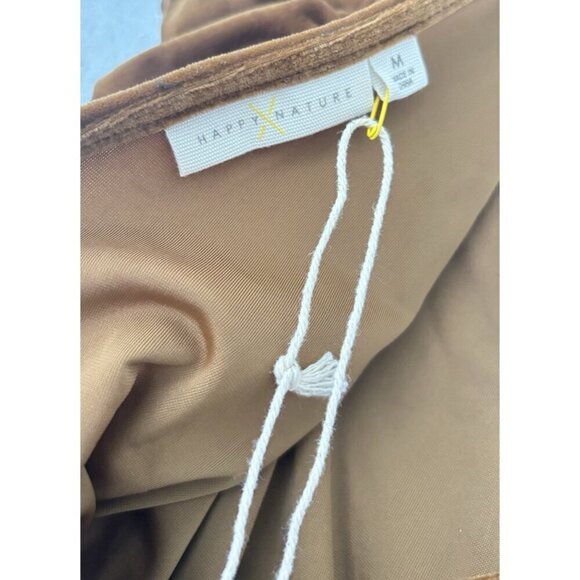 Happy X Nature by Kate Hudson Merrie Sleeveless Brown Velvet Dress Size M NWT - Picture 10 of 10